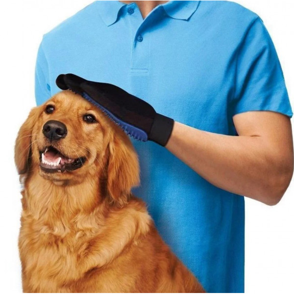 Массажная перчатка для снятия шерсти с животных 
