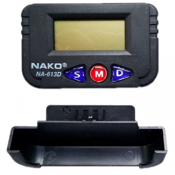 Часы автомобильные цифровые с секундомером NAKO NA-613D чёрные