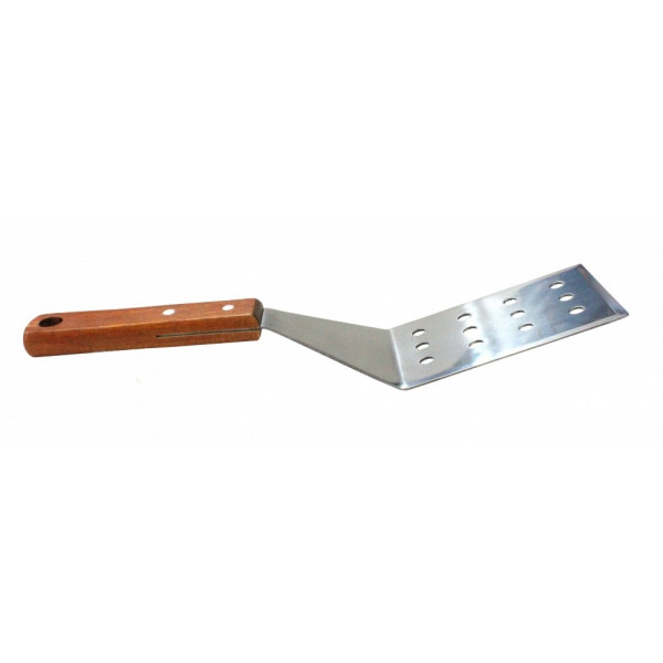 Лопатка кулинарная с прорезями металлическая с деревянной ручкой, 29х7 см